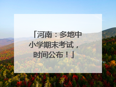 河南：多地中小学期末考试，时间公布！