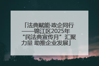 法典赋能·政企同行——锦江区2025年“民法典宣传月”汇聚力量 助推企业发展
