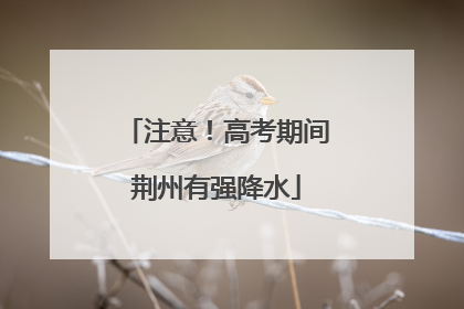 注意！高考期间荆州有强降水