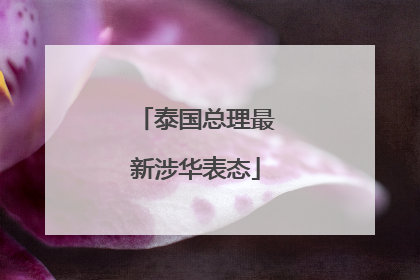 泰国总理最新涉华表态