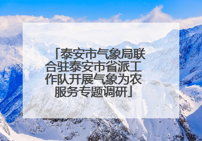 泰安市气象局联合驻泰安市省派工作队开展气象为农服务专题调研