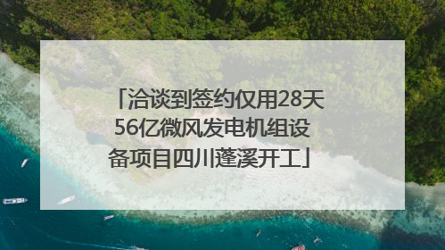 洽谈到签约仅用28天 56亿微风发电机组设备项目四川蓬溪开工
