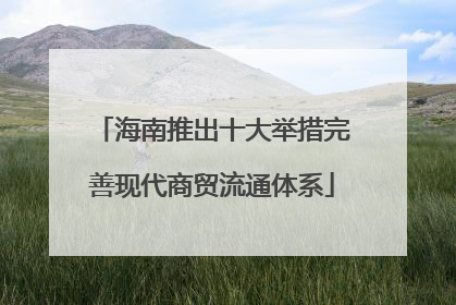 海南推出十大举措完善现代商贸流通体系