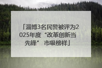 淄博3名民警被评为2025年度“改革创新当先锋” 市级榜样