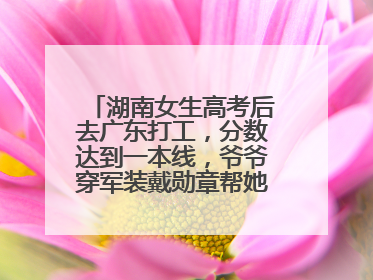 湖南女生高考后去广东打工，分数达到一本线，爷爷穿军装戴勋章帮她看志愿