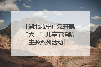 湖北咸宁广泛开展“六一”儿童节消防主题系列活动