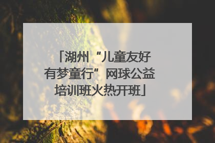 湖州“儿童友好 有梦童行”网球公益培训班火热开班