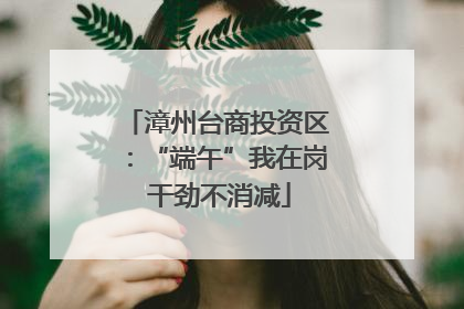 漳州台商投资区：“端午”我在岗 干劲不消减