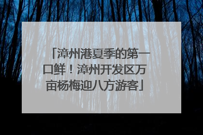 漳州港夏季的第一口鲜！漳州开发区万亩杨梅迎八方游客