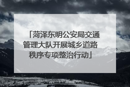 菏泽东明公安局交通管理大队开展城乡道路秩序专项整治行动