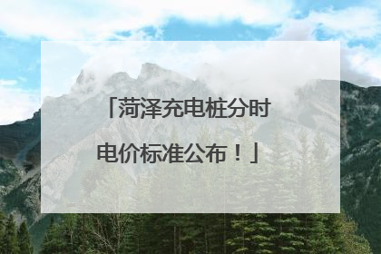 菏泽充电桩分时电价标准公布！