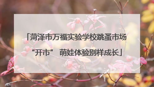菏泽市万福实验学校跳蚤市场“开市” 萌娃体验别样成长