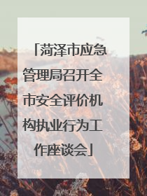 菏泽市应急管理局召开全市安全评价机构执业行为工作座谈会