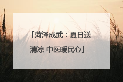 菏泽成武：夏日送清凉 中医暖民心