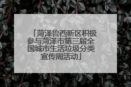 菏泽鲁西新区积极参与菏泽市第三届全国城市生活垃圾分类宣传周活动