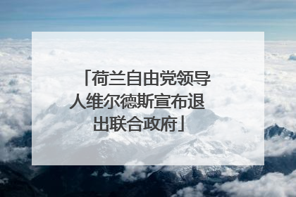荷兰自由党领导人维尔德斯宣布退出联合政府