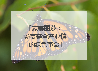 蒙娜丽莎：一场贯穿全产业链的绿色革命
