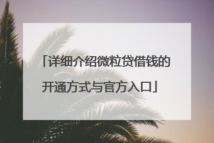 详细介绍微粒贷借钱的开通方式与官方入口