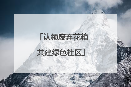 认领废弃花箱 共建绿色社区