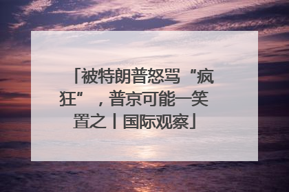 被特朗普怒骂“疯狂”，普京可能一笑置之丨国际观察