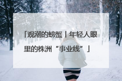 观潮的螃蟹丨年轻人眼里的株洲“事业线”