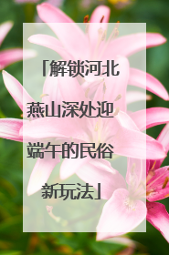 解锁河北燕山深处迎端午的民俗新玩法