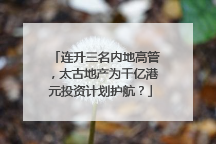 连升三名内地高管，太古地产为千亿港元投资计划护航？
