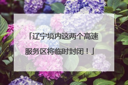 辽宁境内这两个高速服务区将临时封闭！