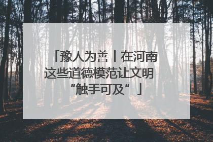 豫人为善丨在河南这些道德模范让文明“触手可及”