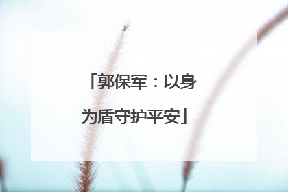 郭保军：以身为盾守护平安