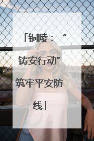 铜陵：“铸安行动”筑牢平安防线