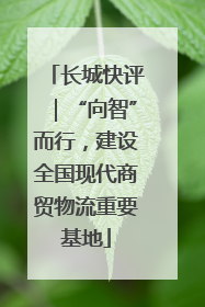 长城快评｜“向智”而行，建设全国现代商贸物流重要基地