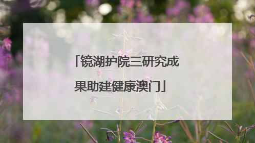 镜湖护院三研究成果助建健康澳门