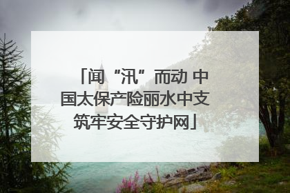 闻“汛”而动 中国太保产险丽水中支筑牢安全守护网