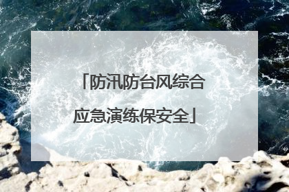 防汛防台风综合应急演练保安全
