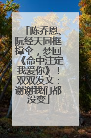 陈乔恩、阮经天同框撑伞，梦回《命中注定我爱你》！双双发文：谢谢我们都没变