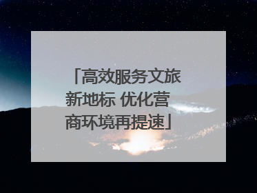 高效服务文旅新地标 优化营商环境再提速