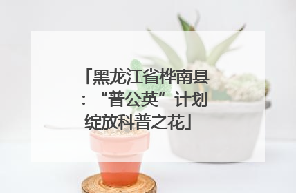 黑龙江省桦南县：“普公英”计划绽放科普之花