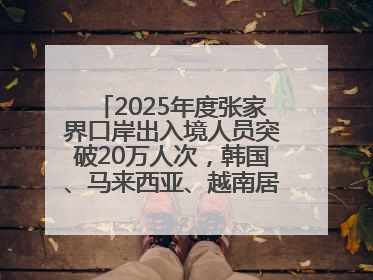 2025年度张家界口岸出入境人员突破20万人次，韩国、马来西亚、越南居客源国前三