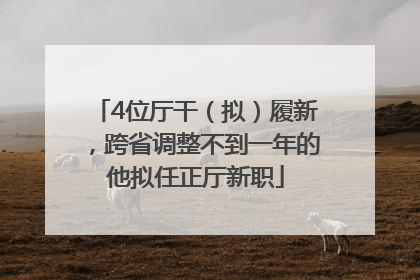 4位厅干（拟）履新，跨省调整不到一年的他拟任正厅新职