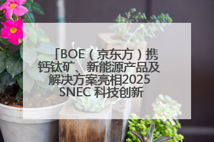 BOE（京东方）携钙钛矿、新能源产品及解决方案亮相2025 SNEC 科技创新赋能行业绿色发展